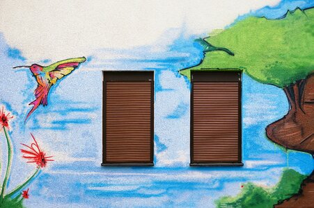 Graffiti wall window