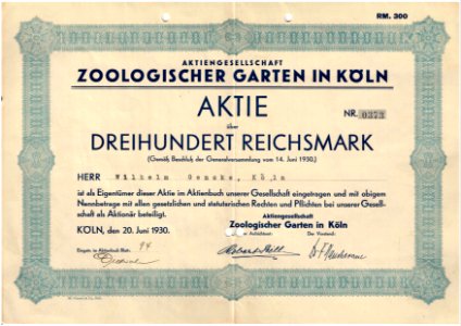 Zoologischer Garten in Köln 1930 photo