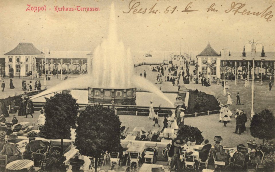 Zoppot, Westpreußen - Kurhausterrasse (Zeno Ansichtskarten)