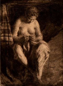 Mending by Anders Leonard Zorn, 1905, etching