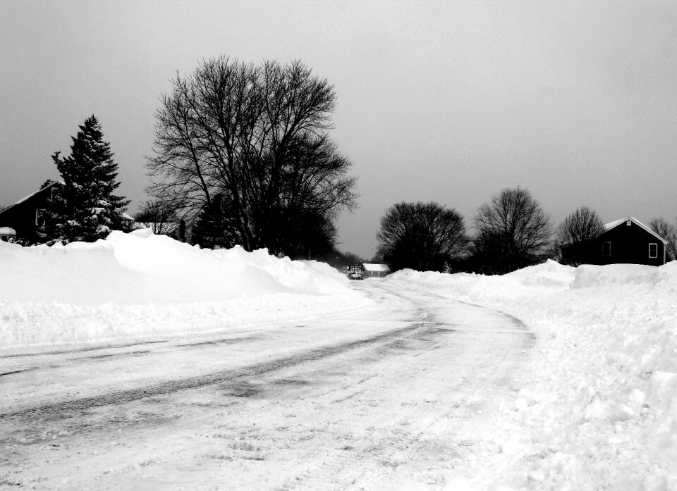 Plowed snowfall outdoor