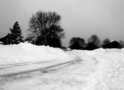 Plowed snowfall outdoor