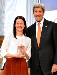Zuzana Števulová of Slovakia and U.S. Secretary of State John Kerry - IWOC 2016 photo