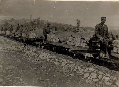Zufuhr der Munition an die Front mittels Feldbahn, Berje.24.8.17. (BildID 15599471)