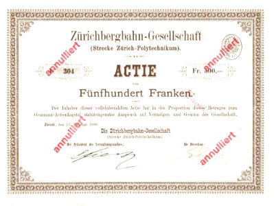 Zürichbergbahn-Gesellschaft 1888