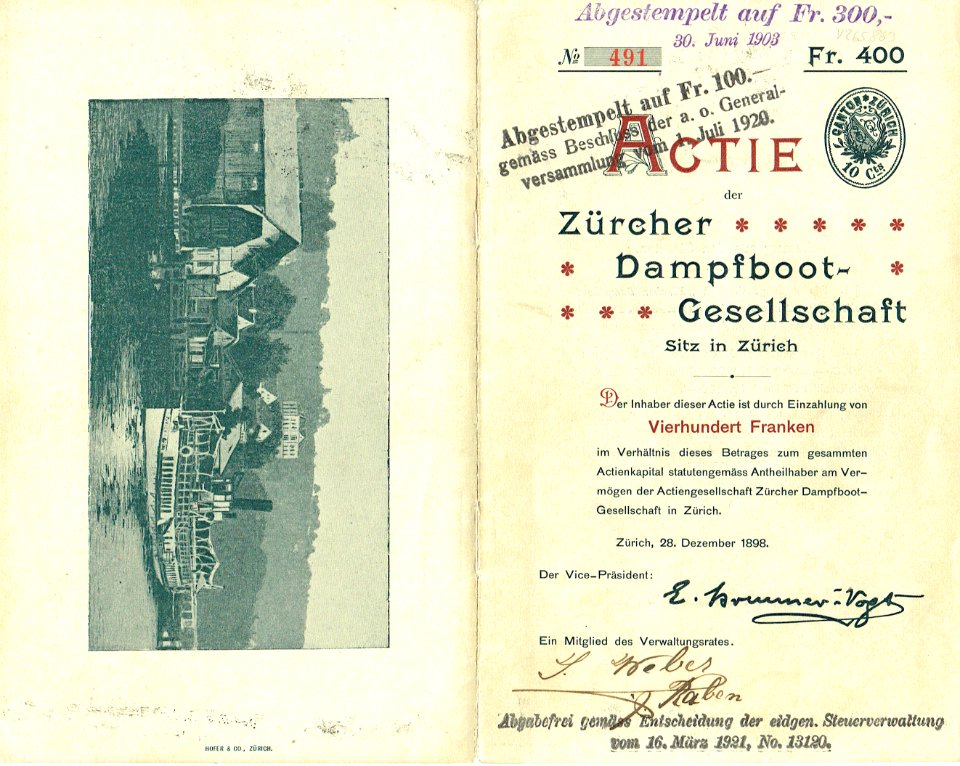 Zürcher Dampfboot-Gesellschaft 1898