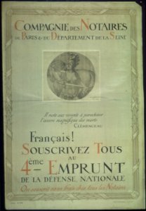 Compagnie des Notaires de Paris and du Departent de la Seine. Il reste aux vivants a parachever l'oeuvre magnifique des - NARA - 512455