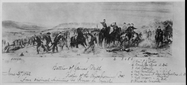 Battle of Gaines Mill, Valley of the Chickahominy, Virginia, June 27, 1862., 06-27-1862 - NARA - 530495