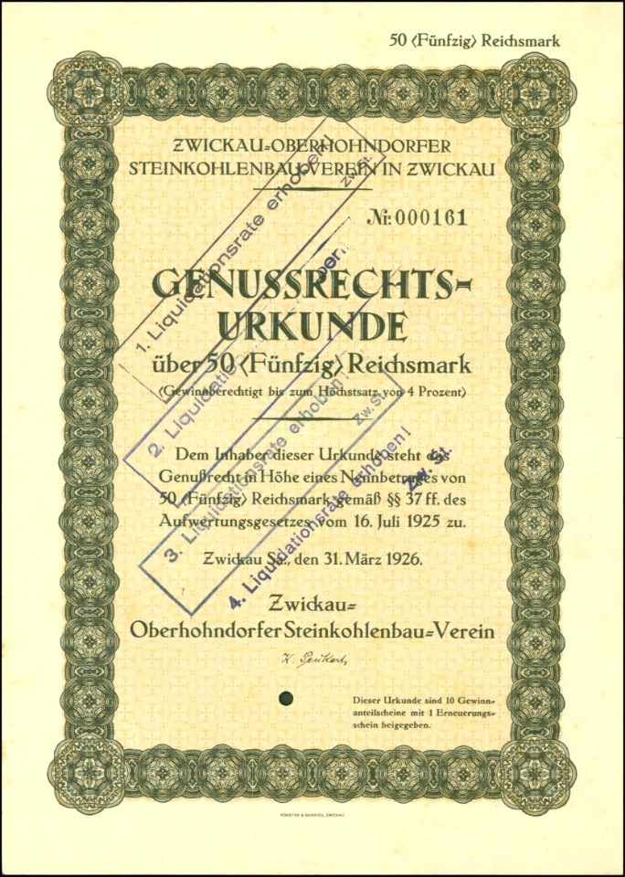 Zwickau-Oberhohndorfer Steinkohlenbauverein 1926