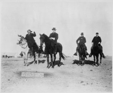 Brig. Gen. Nelson A. Miles and Buffalo Bill viewing hostile Indian camp near Pine Ridge Agency, South Dakota. By Grabi - NARA - 530887