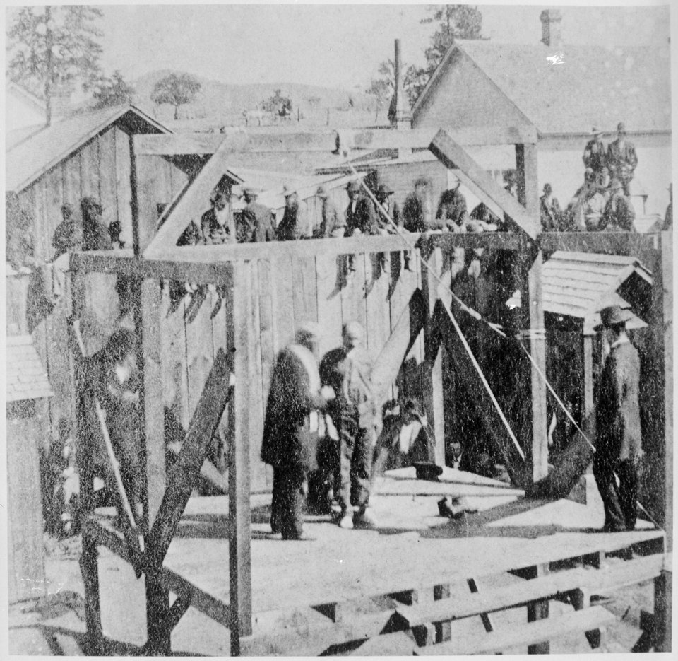 Execution of a soldier of the 8th Infantry at Prescott, Arizona, 1877. - NARA - 530921