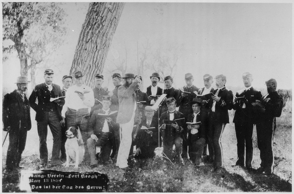 German Singing Society, 22nd Infantry, Ft. Keogh, May 13, 1894. An open-air songfest - NARA - 531105