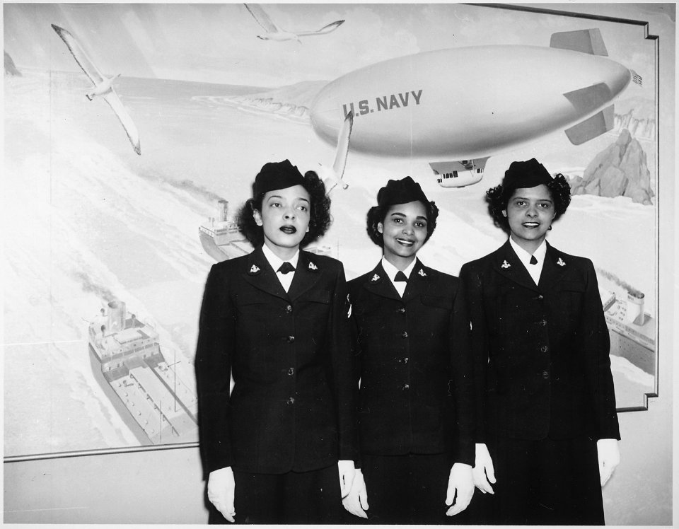 Hospital Apprentices second class Ruth C. Isaacs, Katherine Horton and Inez Patterson (left to right) are the first Neg - NARA - 520634