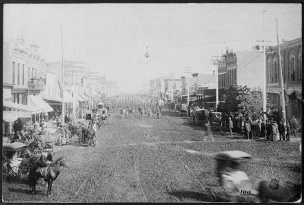 Parade of U.S. Infantry through Kearney, Nebraska, 1888. - NARA - 533173