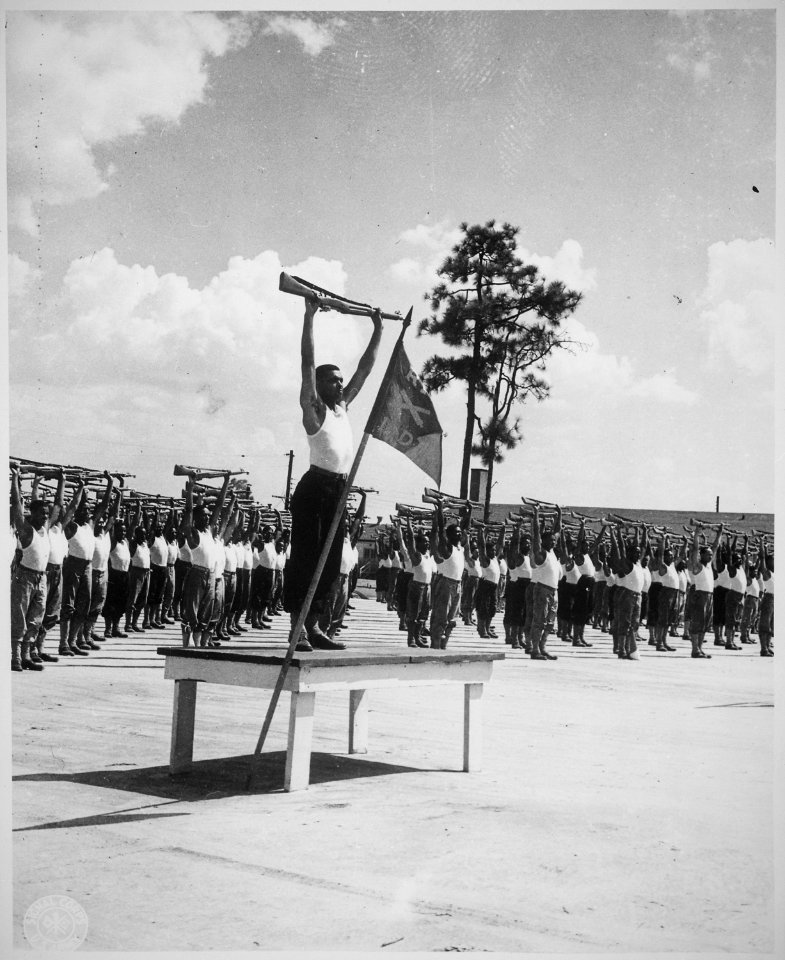 Men of the Sixteenth Battalion, crack all-Negro training unit at the Field Artillery Replacement Center, Fort Bragg, NC - NARA - 531155