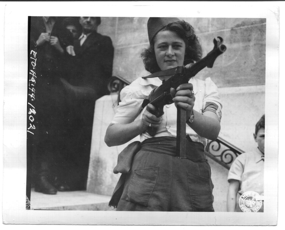 Nicole a French Partisan Who Captured 25 Nazis in the Chartres Area, in Addition to Liquidating Others, Poses with... - NARA - 5957431