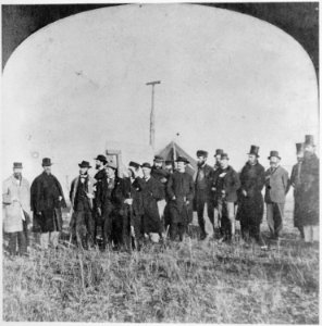 Press representatives accompanying excursion party to a point on 100th meridian-275 miles west of Omaha, Nebraska (Ter - NARA - 530893