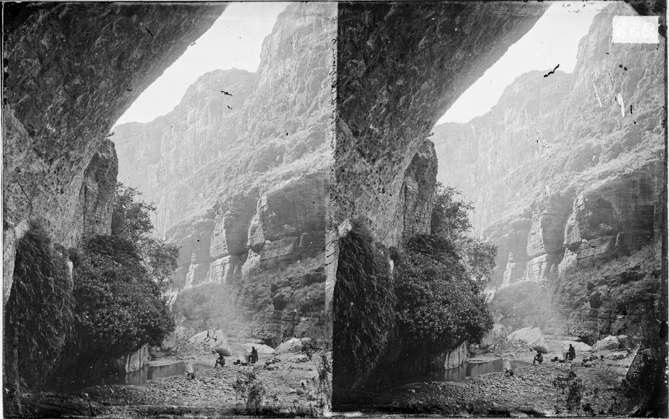 THE BATH, KANAB WASH CANYON OF KANAB, COLORADO RIVER NEAR JUNCTION WITH GRAND CANYON, OR FROM THE CAVE, GRAND... - NARA - 524017