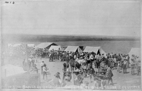 The Nine Booths at Orlando (OkIa. Terr.) Sept. 15th, (18)'93, Where 36,000 Registered. - NARA - 516454