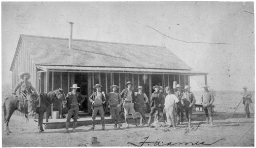 Some of (Aztec's) Punchers. Aztec Land & Cattle Company, Holbrook, Ariz. Terr. By Ames, 1877-89 - NARA - 523555