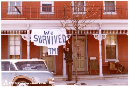 We Survived TMI sign in Middletown, Pennsylvania - NARA - 540037