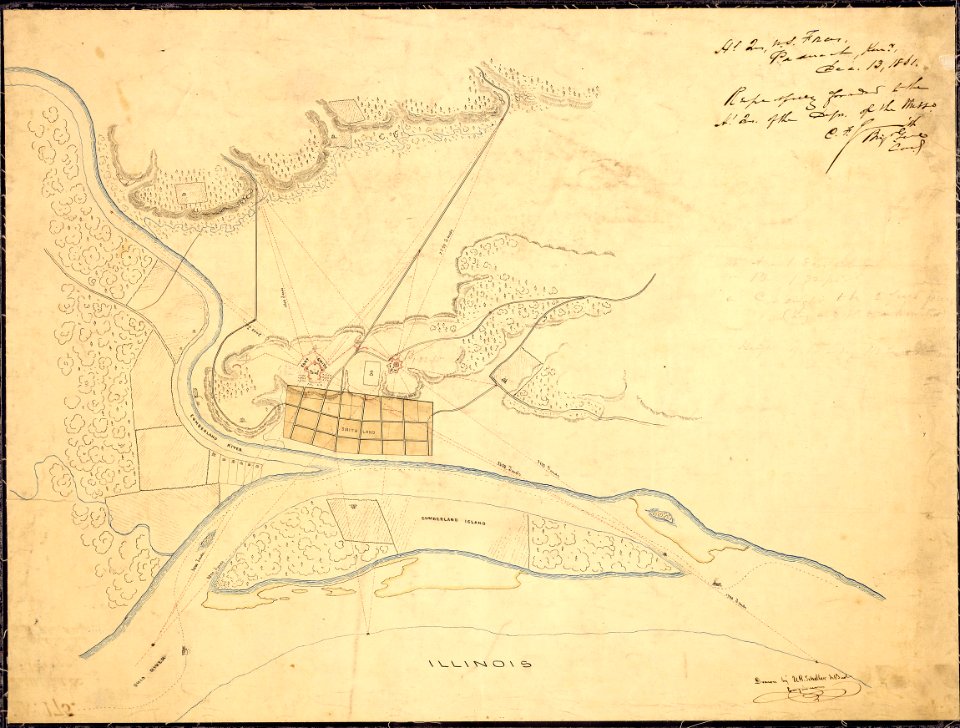 (Sketch map of Smithland and vicinity) Drawn by U. G. Scheller (^) Engineer. - NARA - 305722