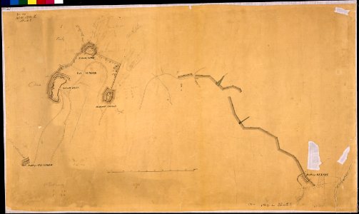 (Plan of Fort Sumner, Montgomery County, composed of Redoubts Cross, Davis, and Kirby and also showing nearby rifle... - NARA - 305802 photo