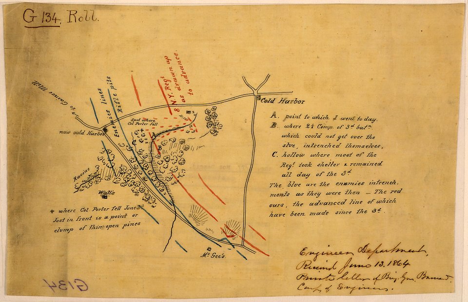 (Sketch of action near New Cold Harbor, Va.) - NARA - 305594