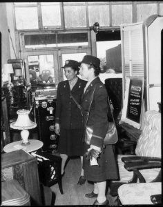 WAAC officers go shopping...soon after their arrival at Fort Huachuca, Arizona, these two officers (3d Officers Vera Ha - NARA - 531154 photo
