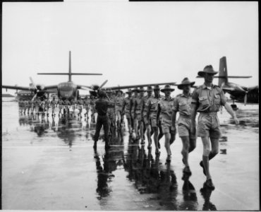A contingent of the Royal Australian Air Force arrives at Tan Son Nhut Airport, Saigon, to work with the South Vietnames - NARA - 541974