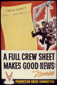 A Full Crew Sheet Makes Good News (word news is struck out) Noose - NARA - 534357