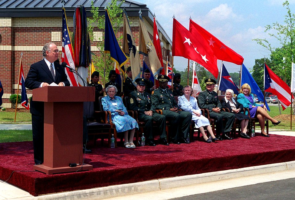 Acting Secretary of the Army The Honorable Joseph W. Westphal, PH.D makes a speech during the Opening and Dedication Ceremony for the Army Womens Museum at Fort Lee, Virginia