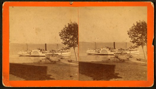 A steamboat at a landing, Winterport, Maine, by G. R. Wheelden