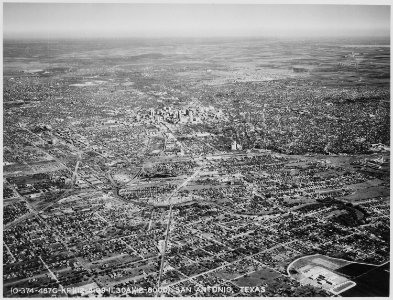 Aerial view of San Antonio. Texas, and the surrounding plains, 12-1939 - NARA - 512843