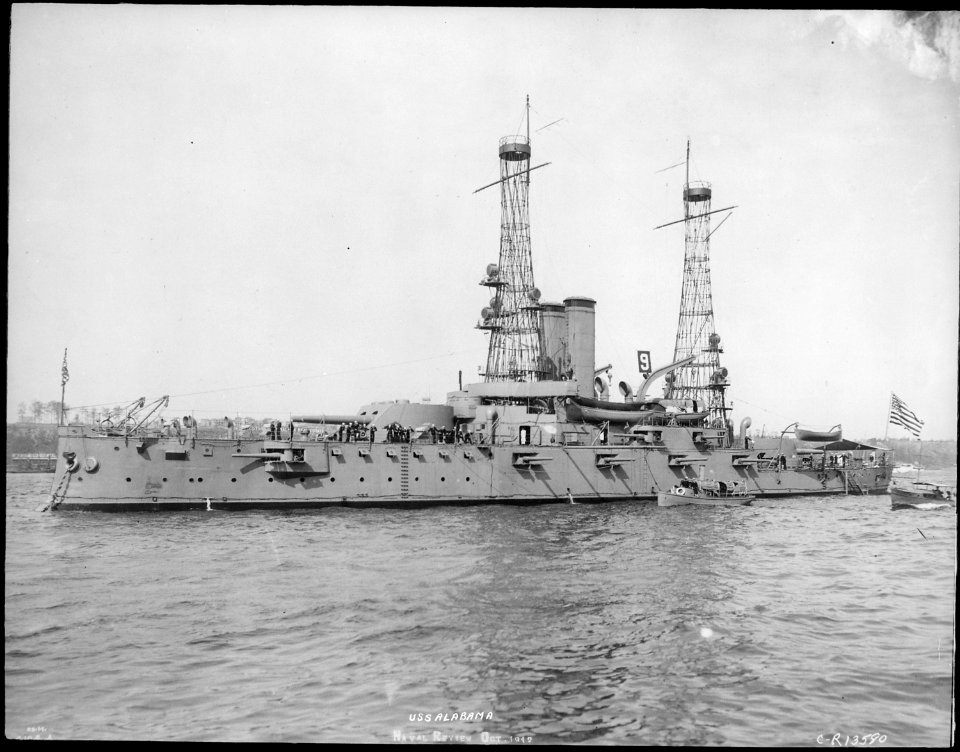 Alabama (BB8). Port bow, 10-12-1912 - NARA - 513002