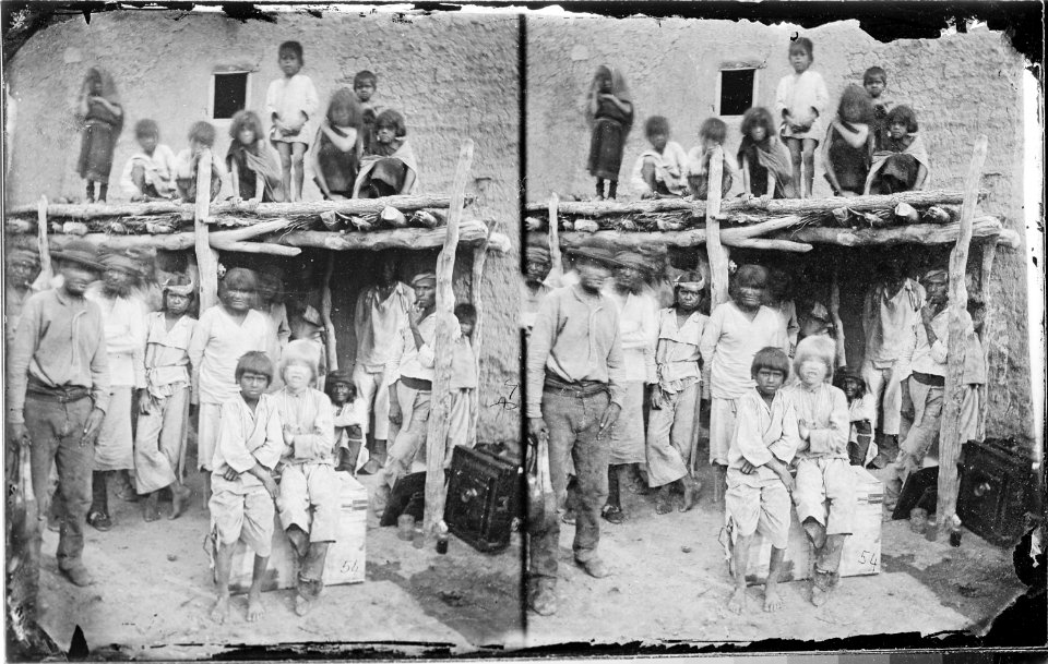 Albino boy and Zuni Indian boy. Zuni Pueblos, New Mexico 1873 - NARA - 519778