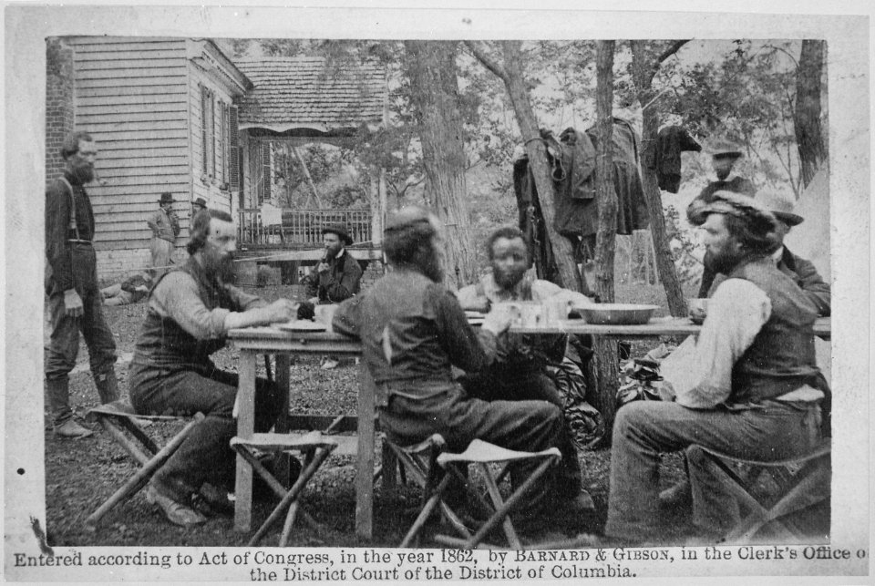 Allan Pinkerton, chief of McClellan's secret service, with his men near Cumberland Landing, Virginia, 05-14-1862 - NARA - 522914