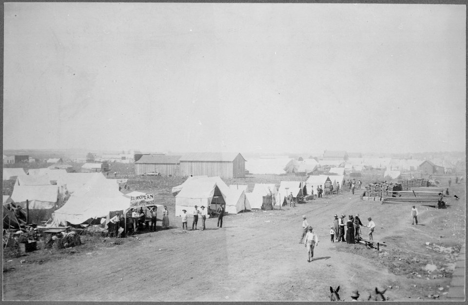 Anadarko Townsite, Okla. Terr., August 8, 1901. Tent city in the cornfield - NARA - 516446