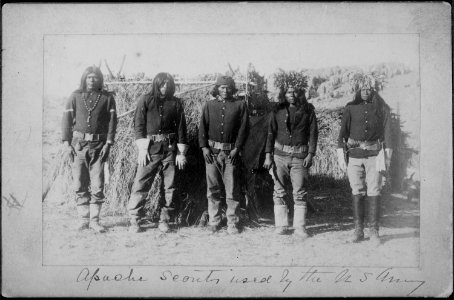 Apache scouts used by the U.S. Army (From L. D. Greene Album). - NARA - 533091