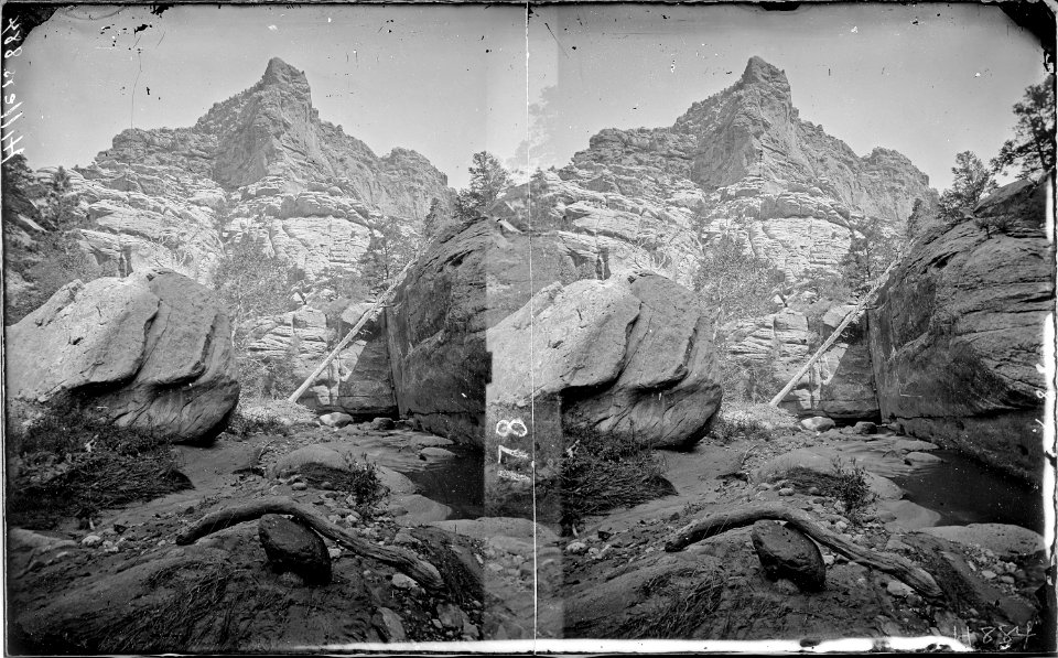 Aquarius Plateau. Temple Creek. Hillers photo. Old nos. 178, 327, 388, 884. - NARA - 517998
