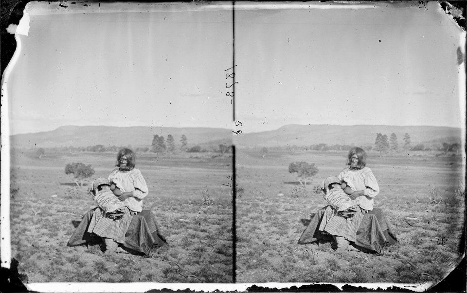 Apache squaw and child. 1873 - NARA - 519812