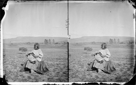 Apache squaw and child. 1873 - NARA - 519812