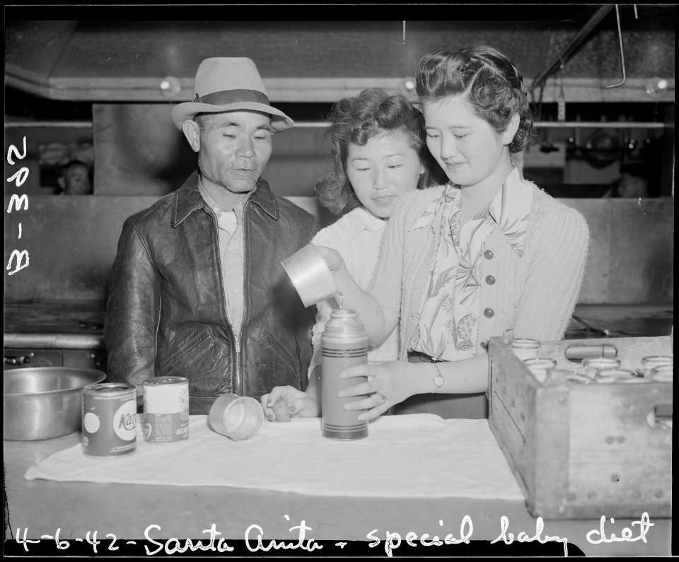 Arcadia, California. Special food formulas are prepared for babies at Santa Anita assembly center f . . . - NARA - 537024