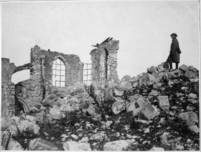 American advance northwest of Verdun. The ruined church on the crest of the captured height of Montfaucon. This was... - NARA - 530755