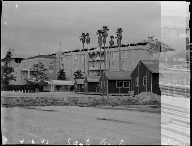 Arcadia, California. This former race track, with grandstand in Background, has now turned into an . . . - NARA - 537405