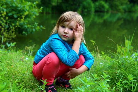 Portrait the little girl look