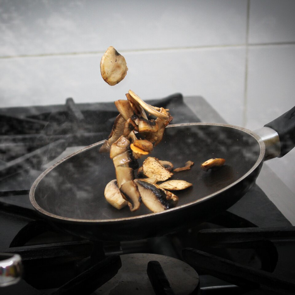 Mushroom food frying