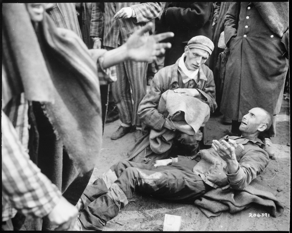 At the German concentration camp at Wobbelin, many inmates were found by the U.S. Ninth Army in pitiful condition.... - NARA - 531292