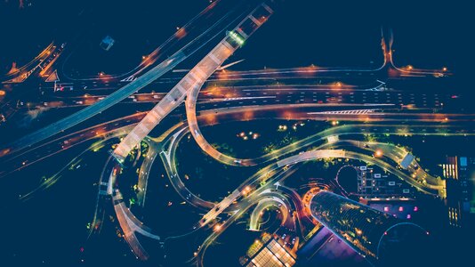 Road aerial skyline