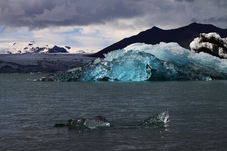 Jökulsárlón glacier bay blue photo